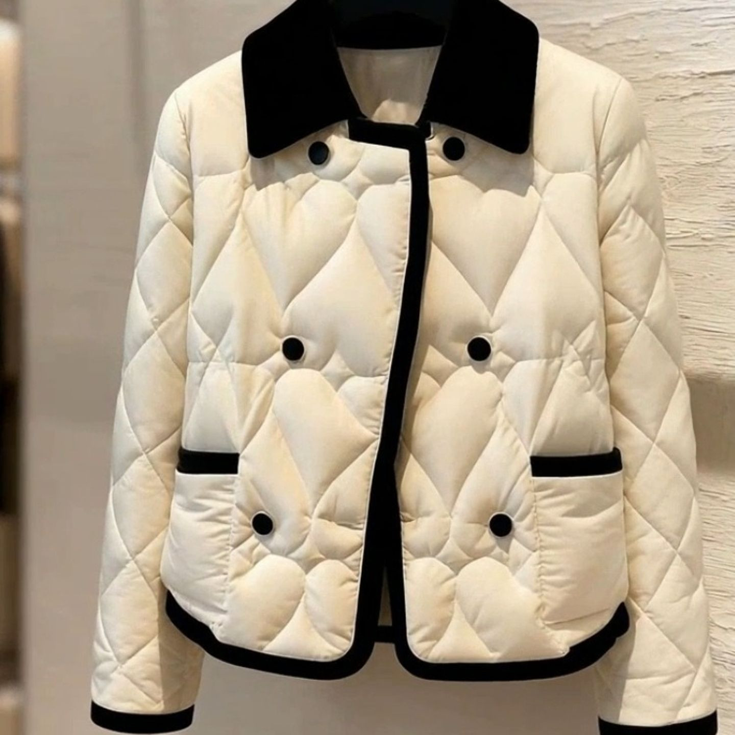 巨好看2025流行韩系加厚白色小香风保暖棉袄棉服冬装夹棉短款外套