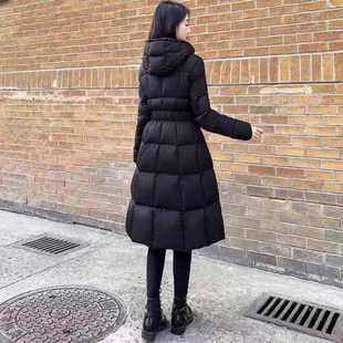 气质妈妈冬季新款收腰修身显瘦羽绒棉服女中长款过膝加厚棉袄外套