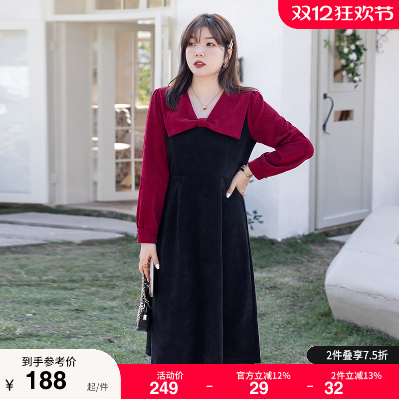 大码厚针织连衣裙绮娑宽松