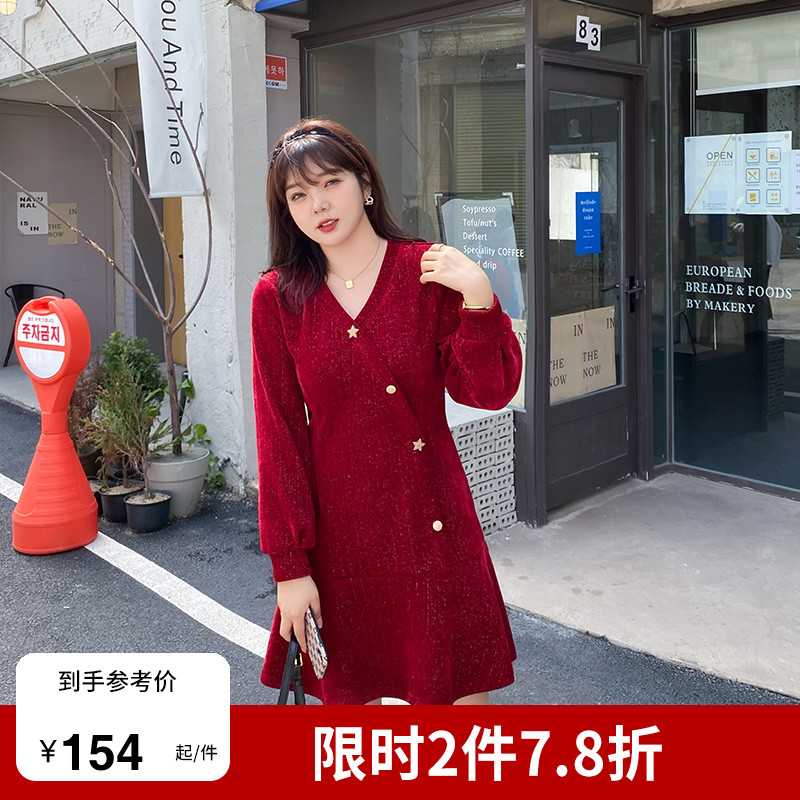 秋冬加厚新款气质名媛针织连衣裙