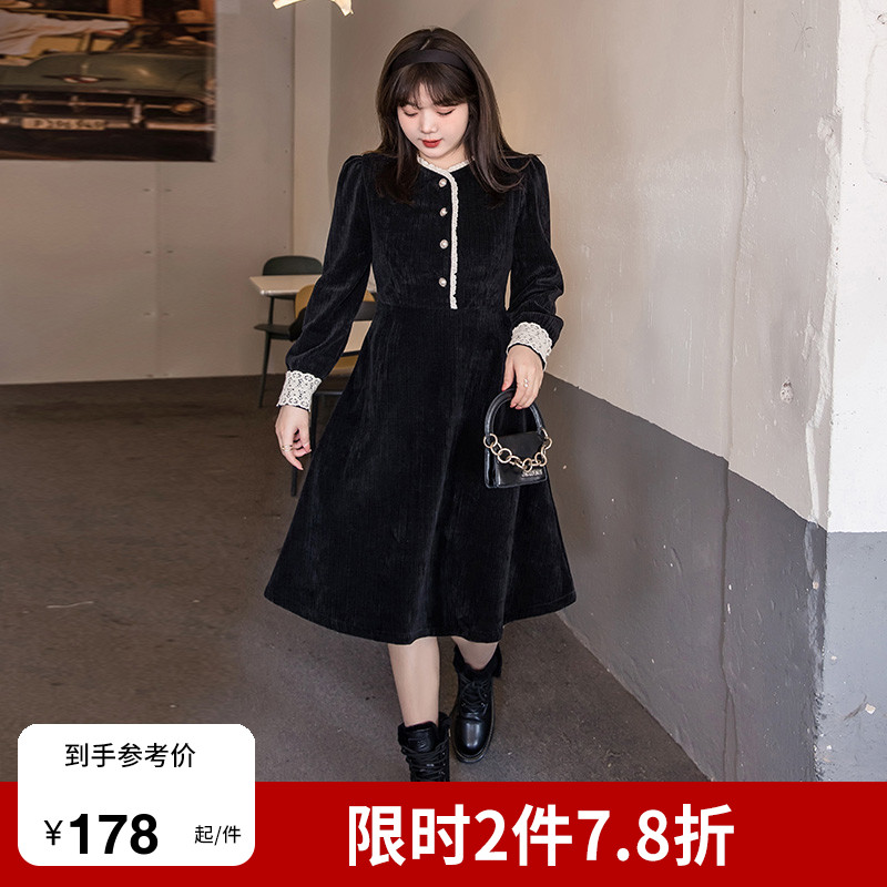 2022加厚长袖连衣裙绮娑法式