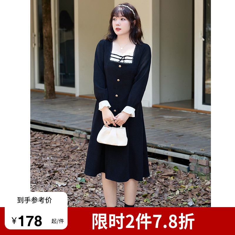 2023显瘦遮肉法式大码女装