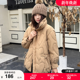 新款 冬季 显瘦胖MM立领小棉服宽松保暖棉衣外套女 女装 绮娑大码