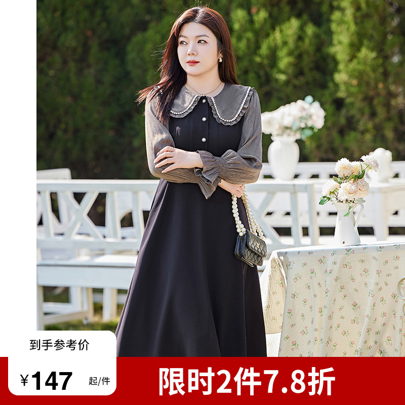 大码春装法式绮娑连衣裙