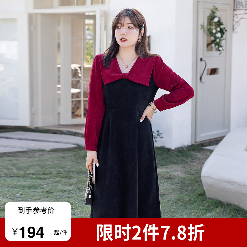 大码厚针织连衣裙绮娑宽松