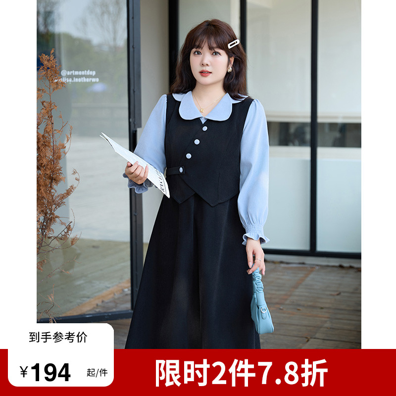 2023秋装新款复古收腰长款连衣裙