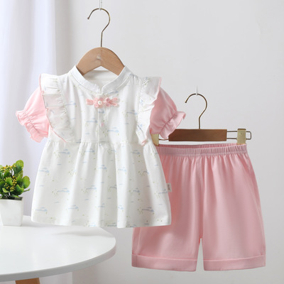 婴儿衣服分体套装女童短袖夏季