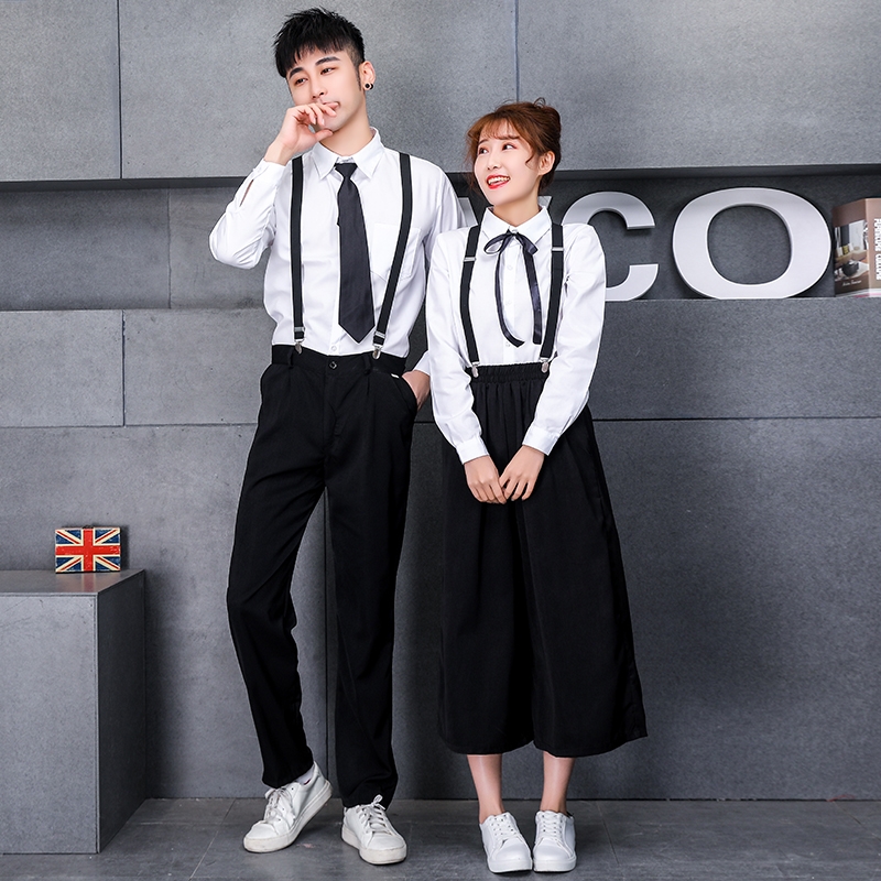 毕业班服套装初高中学生校服学院风英伦春秋短袖刺绣衬衣定制