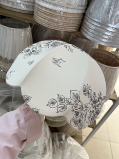 中古风侘寂风印花灯罩台灯吊灯通用款复古花卉灯罩替换配件装饰罩