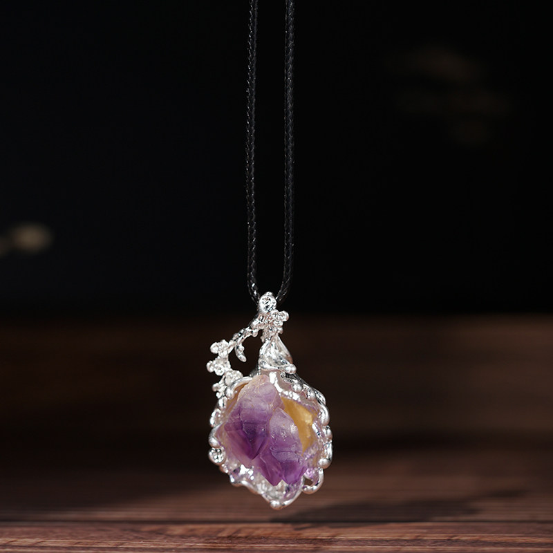 爱的转运石～原创天然石吊坠女高端饰品国风T恤毛衣链长款项链