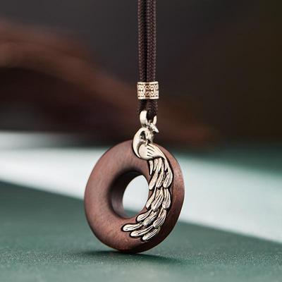 项链长款中国风黑檀吊坠女