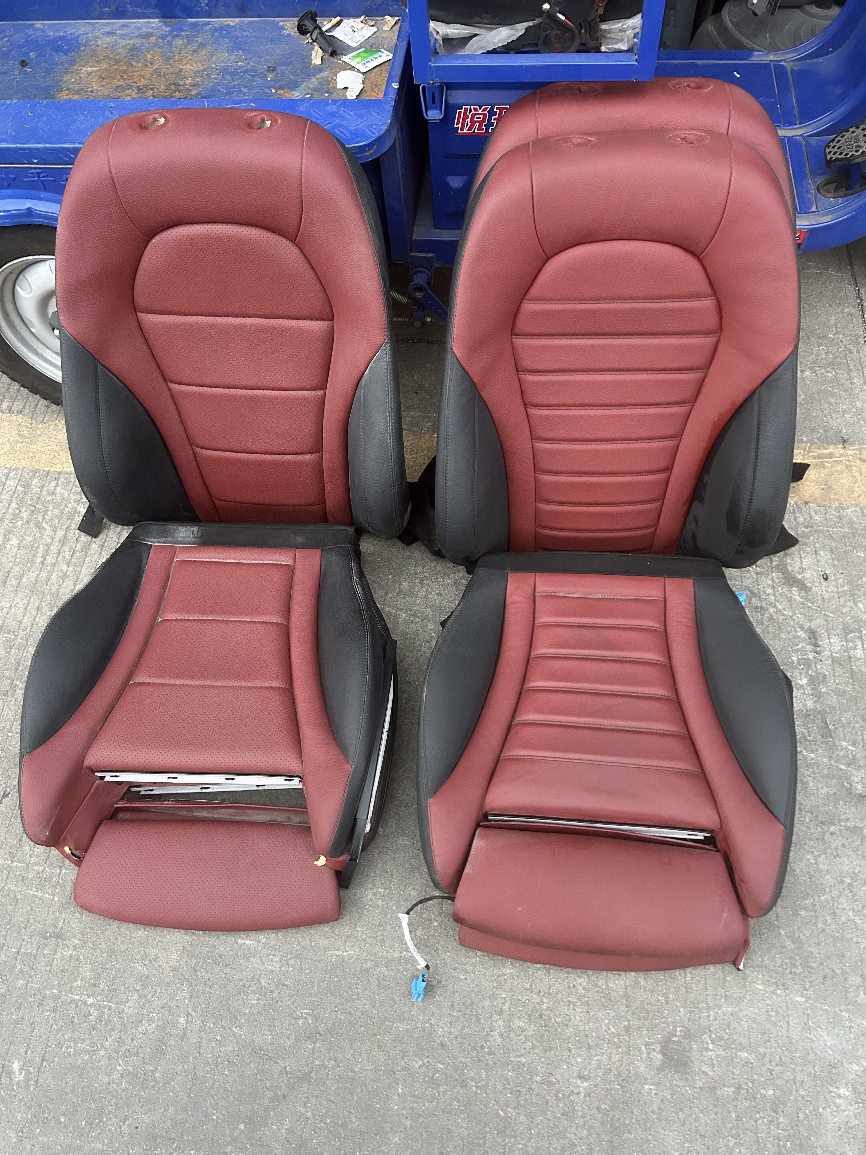 适用奔驰C180 C200 C260 C300 GLC260 GLC300座椅皮套真皮座椅皮