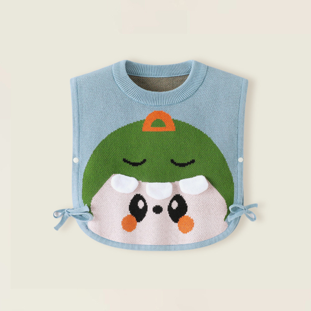 婴儿毛线背心春秋款女童宝宝a类纯棉套头系带娃娃脸针织马甲外穿