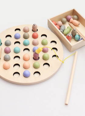 2 in 1 magnet fishing and chopsticks training toy