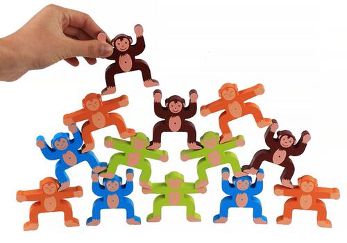 Wooden Stacking Games Monkeys Balancing Blocks Games Toddler