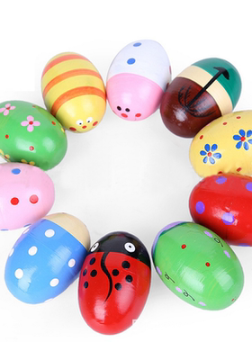 Wooden Percussion Musical Egg Maracas Egg Shakers Random