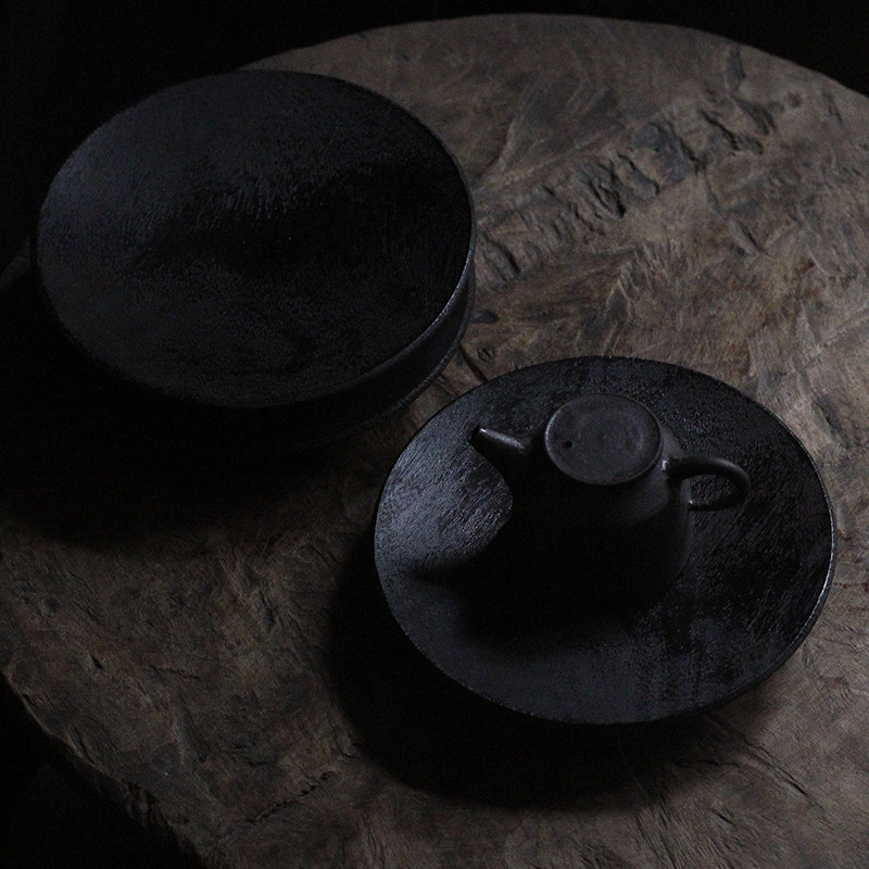 合行研物 售罄 茶食托盘 大漆壶承 点心盘 阴沉乌木古朴茶道具