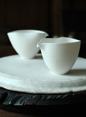 合行序 公道杯 均杯 手工制作 原矿无光白釉 160ml 茶道美物