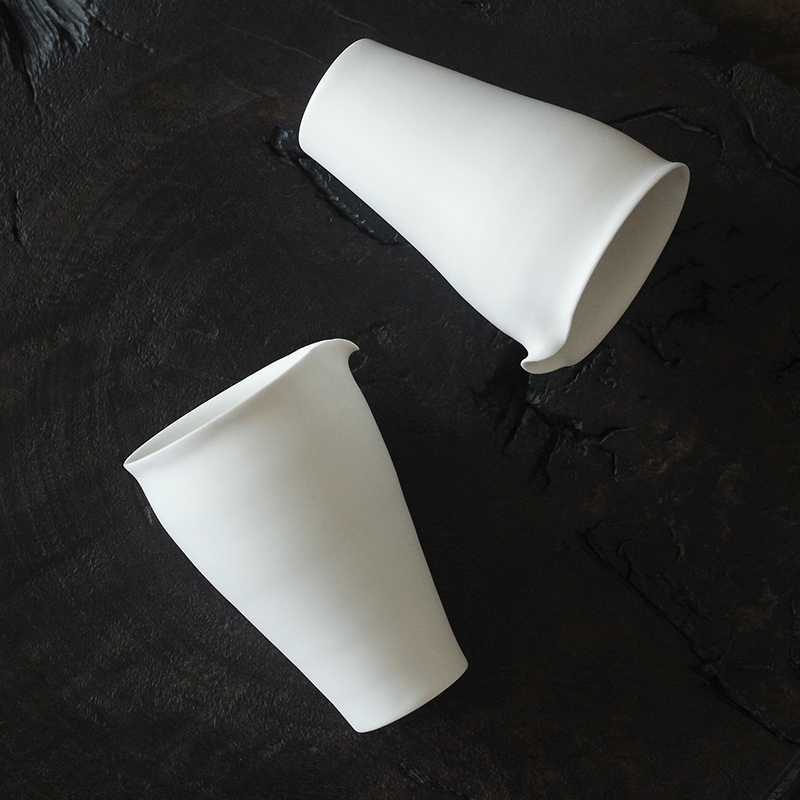 合行序 公道杯 均杯 纯手工 高白泥无光白釉 高挑秀气 200ml