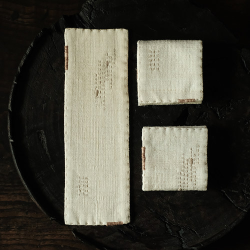 合行序 茶巾茶布纯手工缝制野生柞蚕丝双面香云纱小众高端洁布