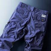 新款 YEZOE美军宝蓝色多口袋工装 休闲裤 子宽松直筒男士 25春秋潮 裤