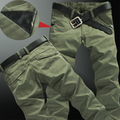 军绿修身 美式 小直筒潮牌裤 子男款 YEZOE弹力百搭男士 春秋款 休闲裤