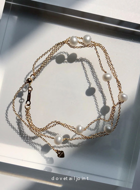 小众包金百搭多层手链天然珍珠