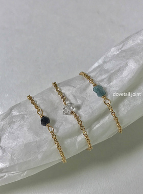 14K包金原石极细链条戒指