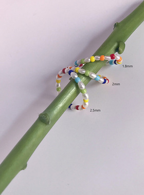 天然迷你珍珠ins日常叠戴戒指