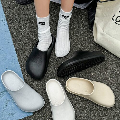 EVA包头拖鞋男外穿防滑防水无洞半拖鞋高颜值情侣无孔洞洞鞋