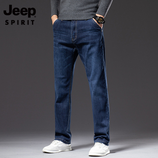 2025新款 秋冬季 宽松直筒长裤 高端商务休闲大码 子 吉普牛仔裤 裤 男士