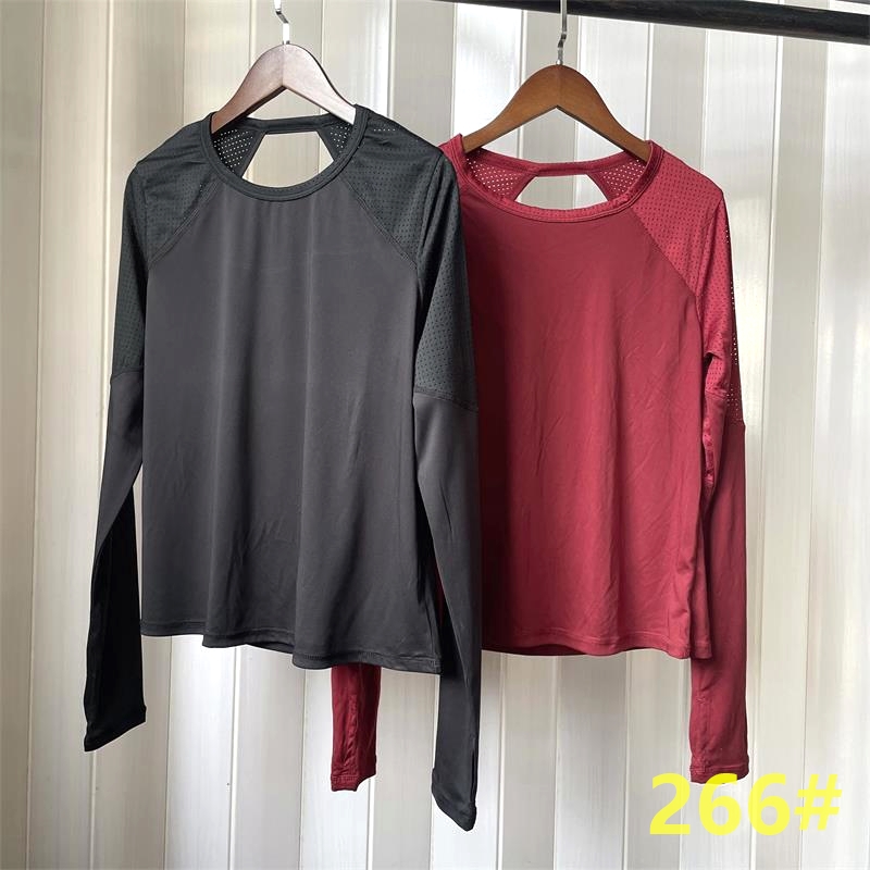 运动长袖女t春夏跑步瑜伽服速干圆领衫T恤健身服上衣薄美背网眼拼