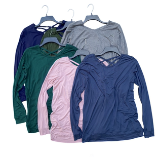 跑步健身瑜伽服 遮肉罩衫 后背镂空美背运动上衣女宽松显瘦大码 长袖