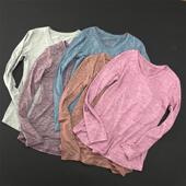 瑜伽服V领显瘦 长袖 大码 健身服女宽松跑步速干T恤运动上衣春秋款