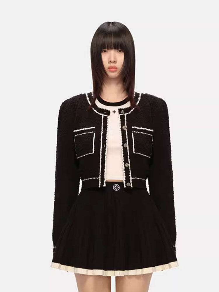 Jacket, spring long-sleeve, Chanel style, 2023