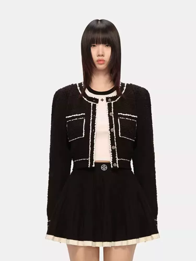 Куртка весенняя с длинным рукавом, стиль Chanel, 2023