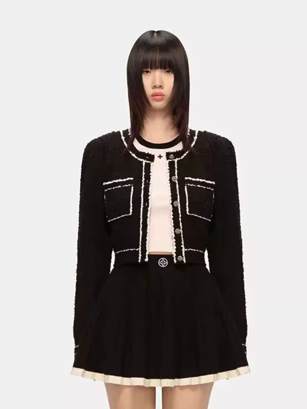 Куртка весенняя с длинным рукавом, стиль Chanel, 2023