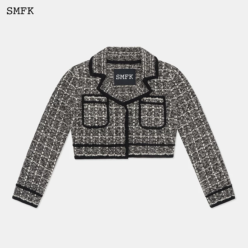 Куртка весенняя с длинным рукавом, стиль Chanel, 2023