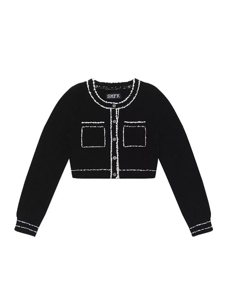 Куртка весенняя с длинным рукавом, стиль Chanel, 2023