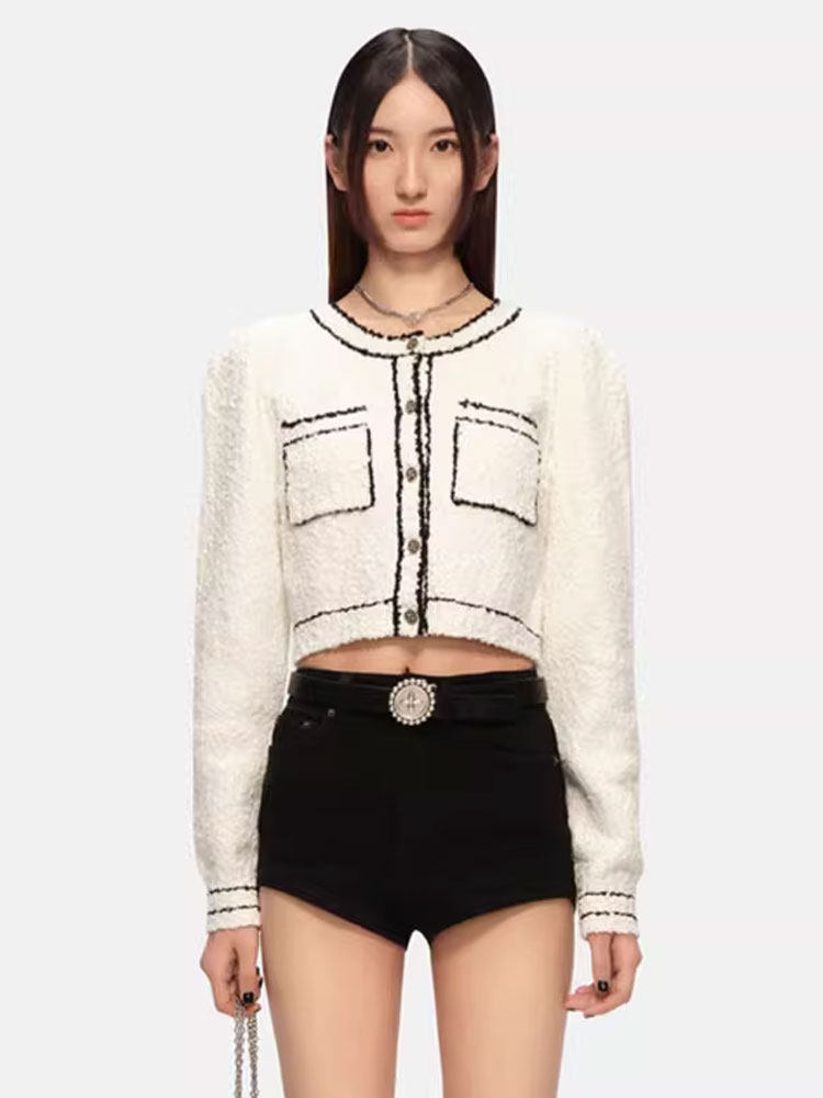 Jacket, spring long-sleeve, Chanel style, 2023