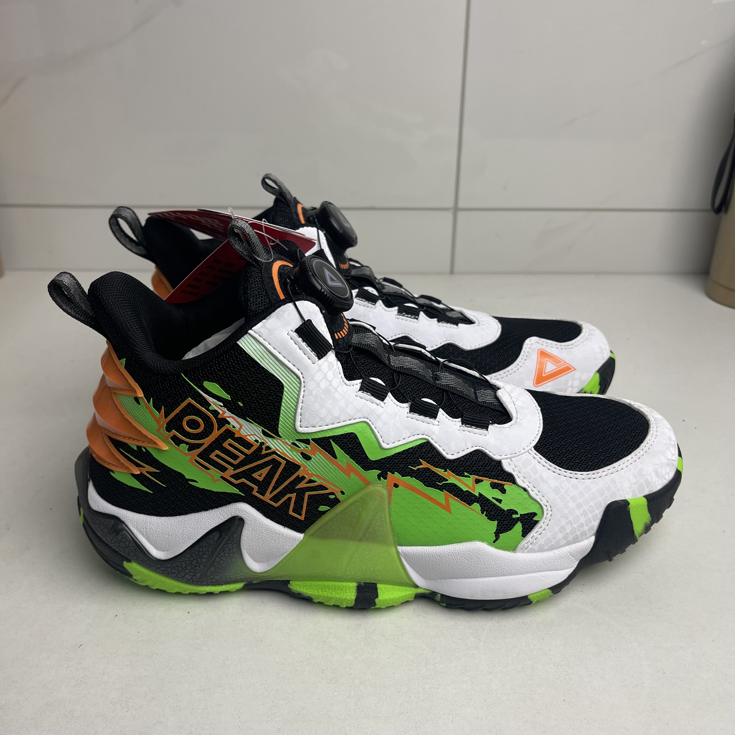 撤柜匹克儿童运动鞋春秋款男童篮球鞋薄双网减震轻软弹科技防滑底