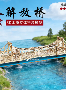 天津解放桥木制手工拼装桥梁模型