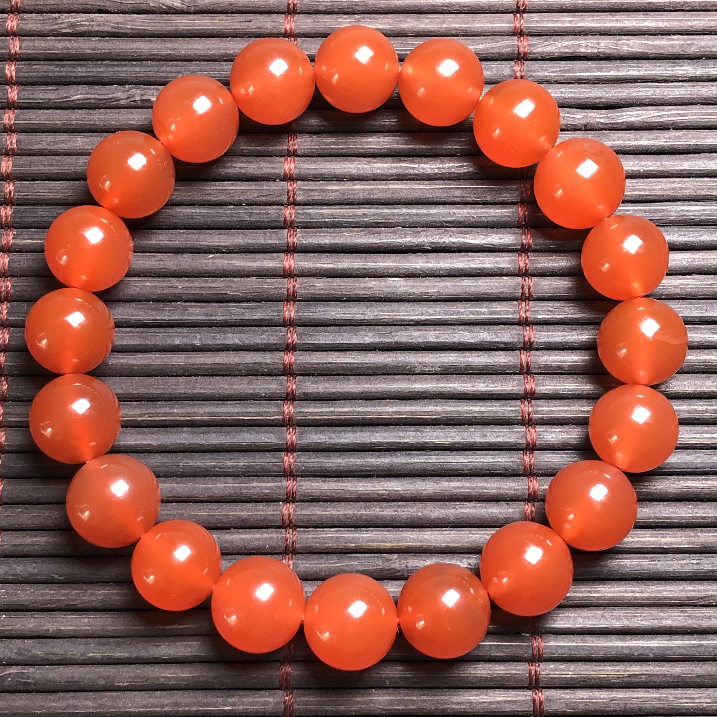 保山南红玛瑙无裂天然原矿冰红圆珠单珠单圈女款女士手串手链10mm