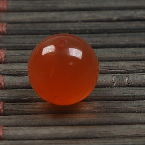 保山南红原矿柿子红单珠9.6mm