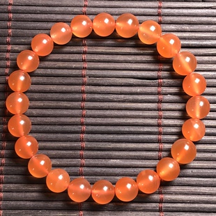 保山南红玛瑙天然原矿冰红圆珠女款女士单珠diy手串单圈手链8mm