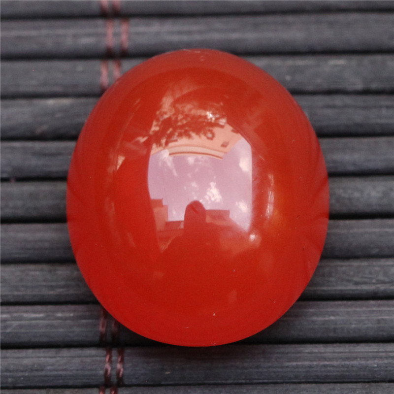 保山南红 无裂原矿冰红柿子红蛋面 戒面裸石吊坠胸坠小挂件6.1克