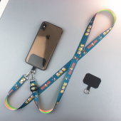 斜挎垫片手机挂绳网红卡通手机壳夹片斜背带手机链女手机绳挂脖长