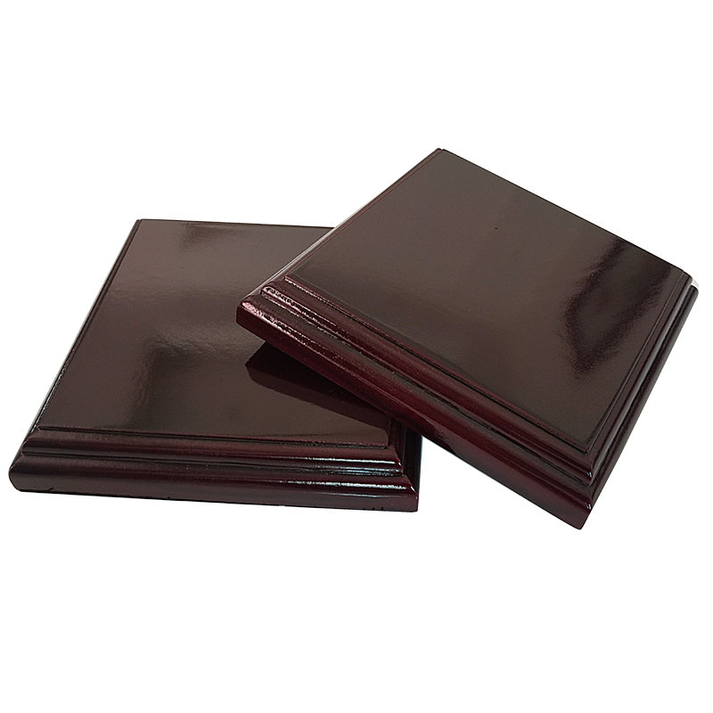 红木色方形底座托摆件奇石玉器