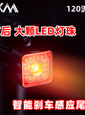 VXM自行车尾灯夜骑灯公路山地车智能刹车后尾灯单车刹车骑行前灯