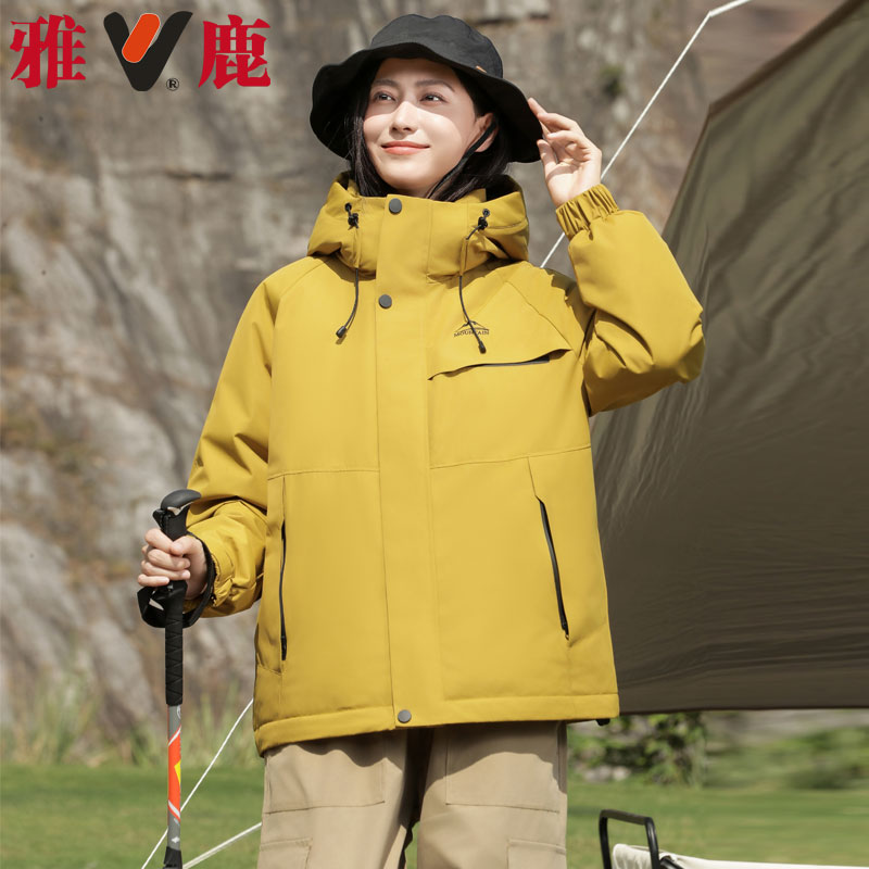 雅鹿2025新款冲锋衣情侣款羽绒服